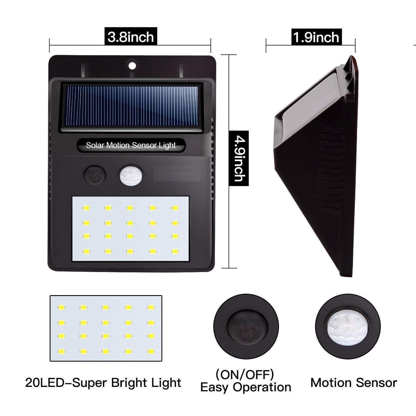 SolarGuard 20 – LED Motion Sensor Outdoor Security Light