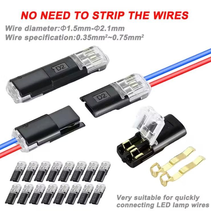 AquaLock Pro – 2-Pin Waterproof Cable Connectors (10 Pcs)